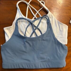 Athleta Girl Sports Bras - set of 2 XXL size 16 Blue and White